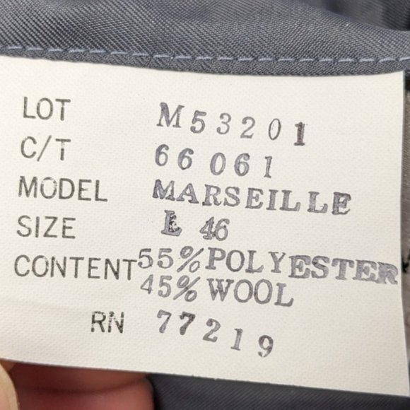 Pierre Balmain Paris Marseille Gray Plaid Suit Jacket Single-breasted 46L - Picture 8 of 16